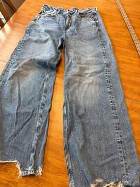 American Eagle Outfitters Light Blue High-Rise Straight Jeans